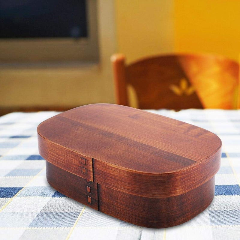 Fdit Vintage Wooden Lunch Containers Box Wood Boxes (18 * 12 * 5.5cm) - Image 5